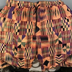 African Print Swim Trunks